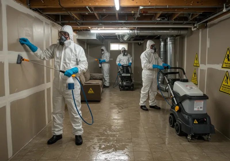 Basement Moisture Removal and Structural Drying process in Walton Hills, OH